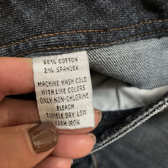 Vintage Talbots Womens Stretch Denim Blue Jean Capris Size 8 Cuffed Selvage Hem - Picture 13 of 15